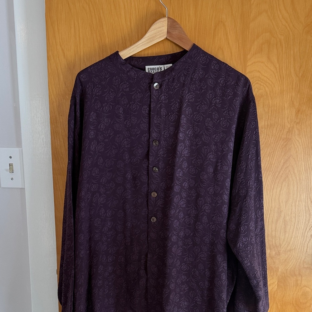 Chico's Deep Plum silk outfit.